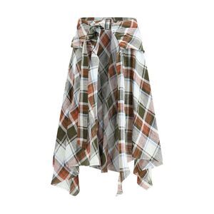 MARBELL Multicolor Linen Midi Women's Skirt